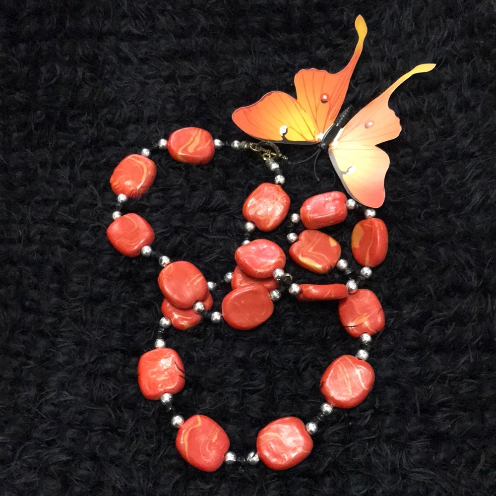 Ceramic Vintage One of a Kind Handmade Boho Necklace